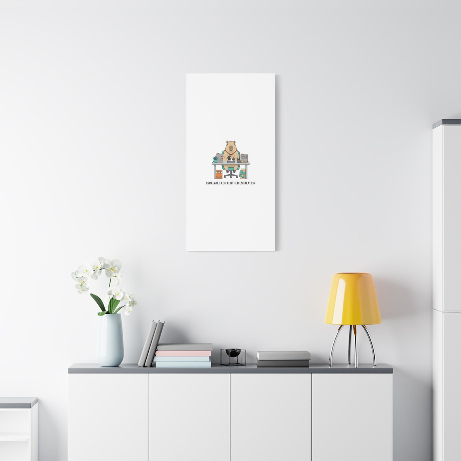 Escalated for Further Escalation Canvas | Unhinged Animal Bureaucracy, Office Animal Illustration