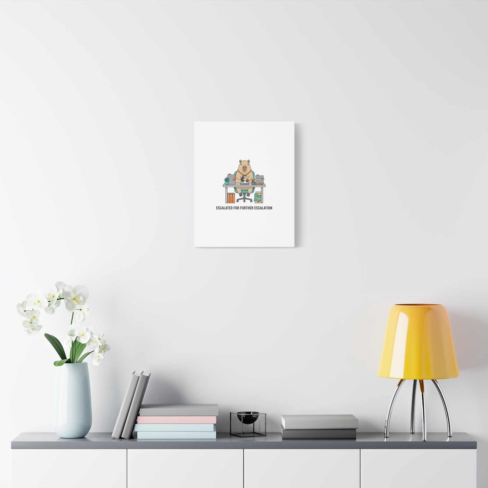 Escalated for Further Escalation Canvas | Unhinged Animal Bureaucracy, Office Animal Illustration