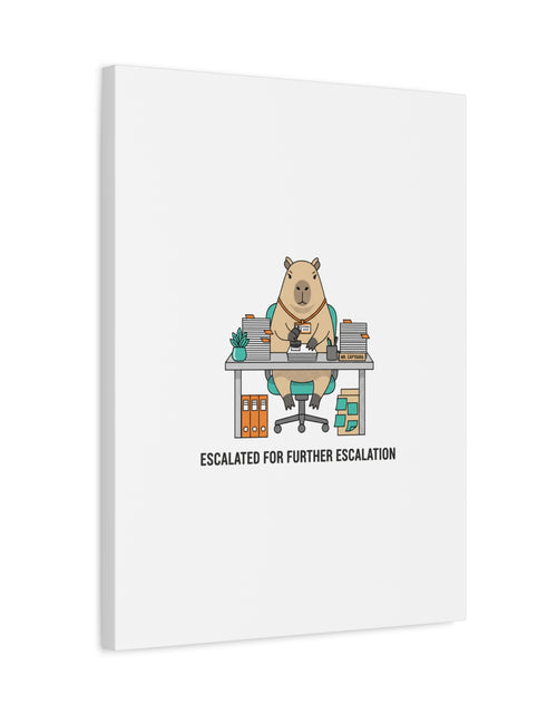 Load image into Gallery viewer, Escalated for Further Escalation Canvas | Unhinged Animal Bureaucracy, Office Animal Illustration
