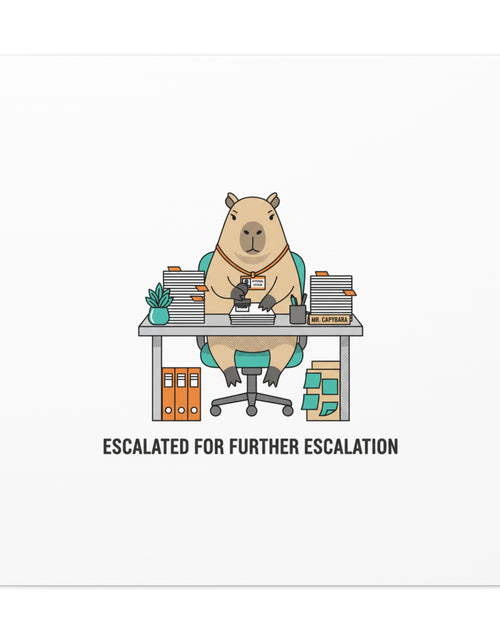 Load image into Gallery viewer, Escalated for Further Escalation Canvas | Unhinged Animal Bureaucracy, Office Animal Illustration
