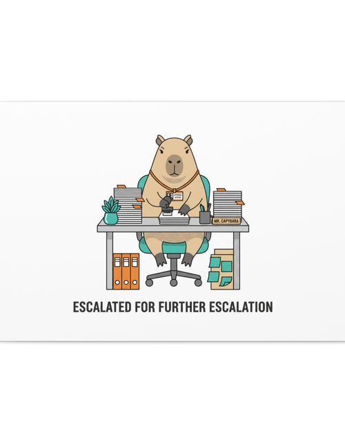 Load image into Gallery viewer, Escalated for Further Escalation Canvas | Unhinged Animal Bureaucracy, Office Animal Illustration
