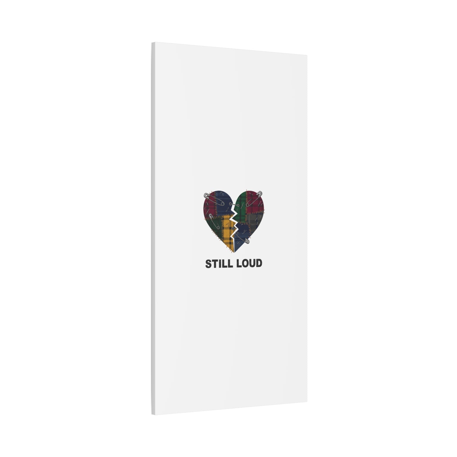 Plaid Patchwork Heart Canvas | Grunge Revival 90s Punk Wall Art