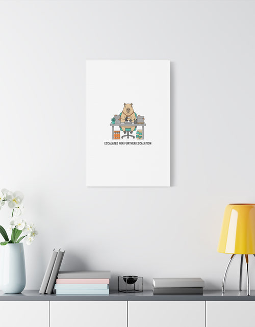 Load image into Gallery viewer, Escalated for Further Escalation Canvas | Unhinged Animal Bureaucracy, Office Animal Illustration

