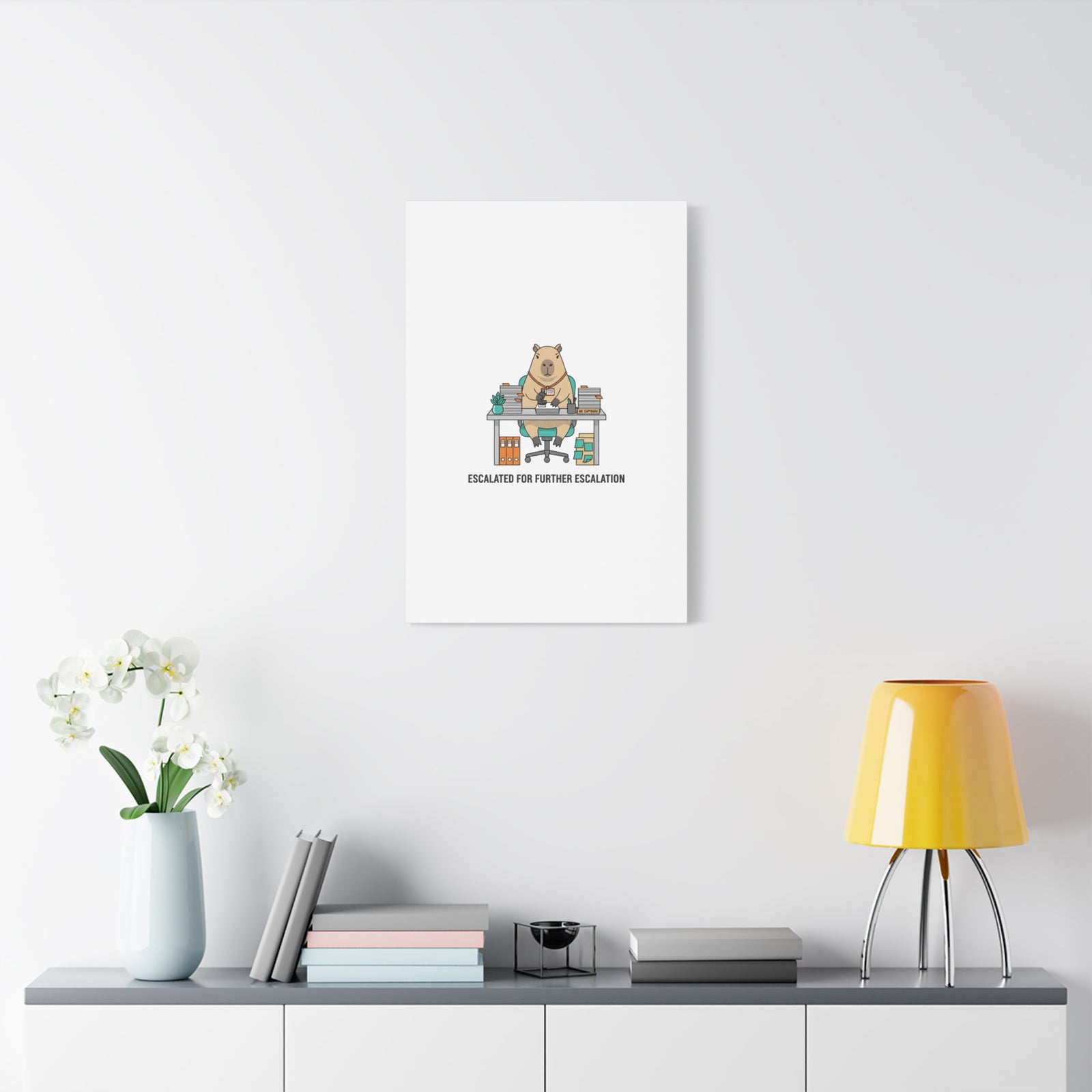 Escalated for Further Escalation Canvas | Unhinged Animal Bureaucracy, Office Animal Illustration