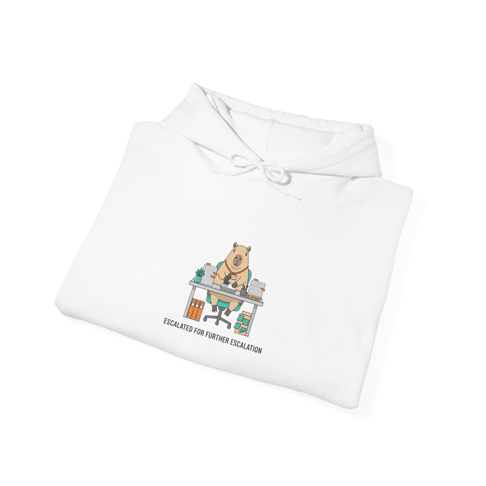 Office Raccoon Watercolor Hoodie | Unhinged Animal Bureaucracy, HR Animal Meme