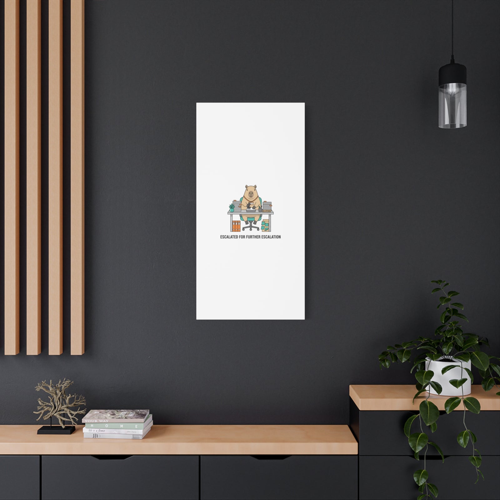 Escalated for Further Escalation Canvas | Unhinged Animal Bureaucracy, Office Animal Illustration
