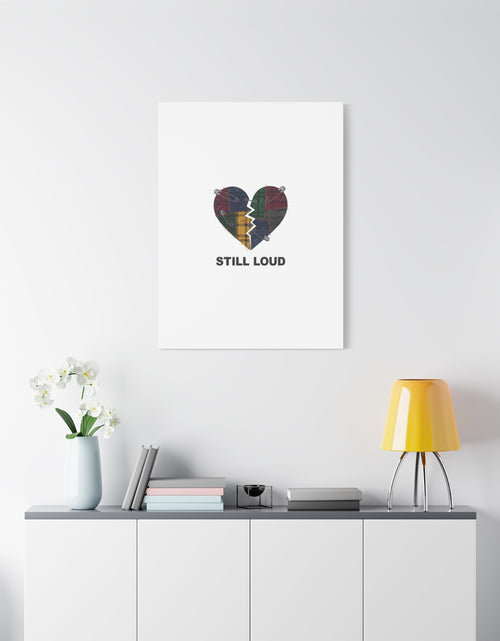Load image into Gallery viewer, Plaid Patchwork Heart Canvas | Grunge Revival 90s Punk Wall Art
