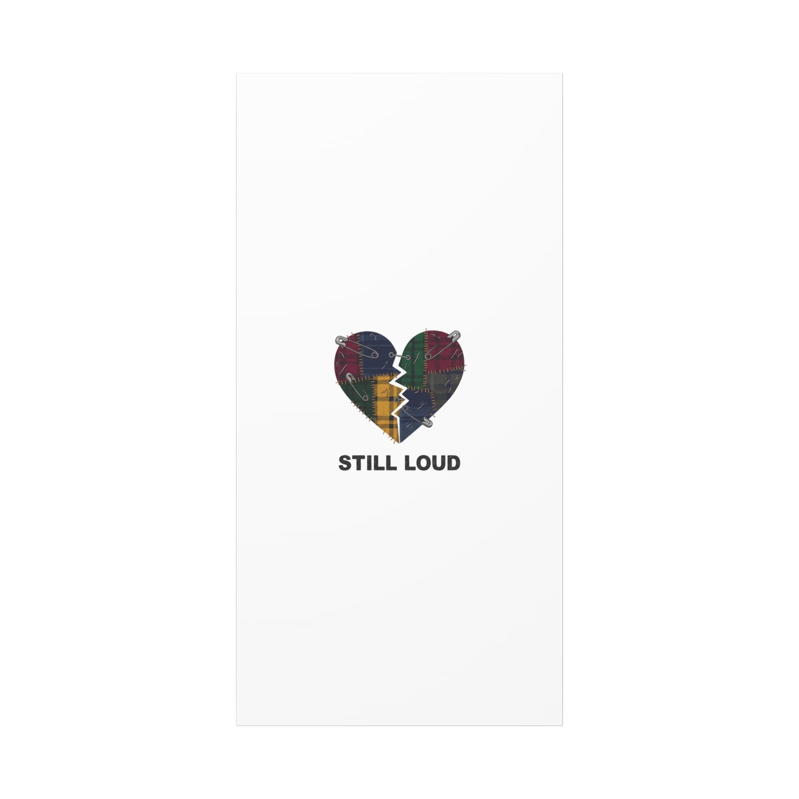 Plaid Patchwork Heart Canvas | Grunge Revival 90s Punk Wall Art