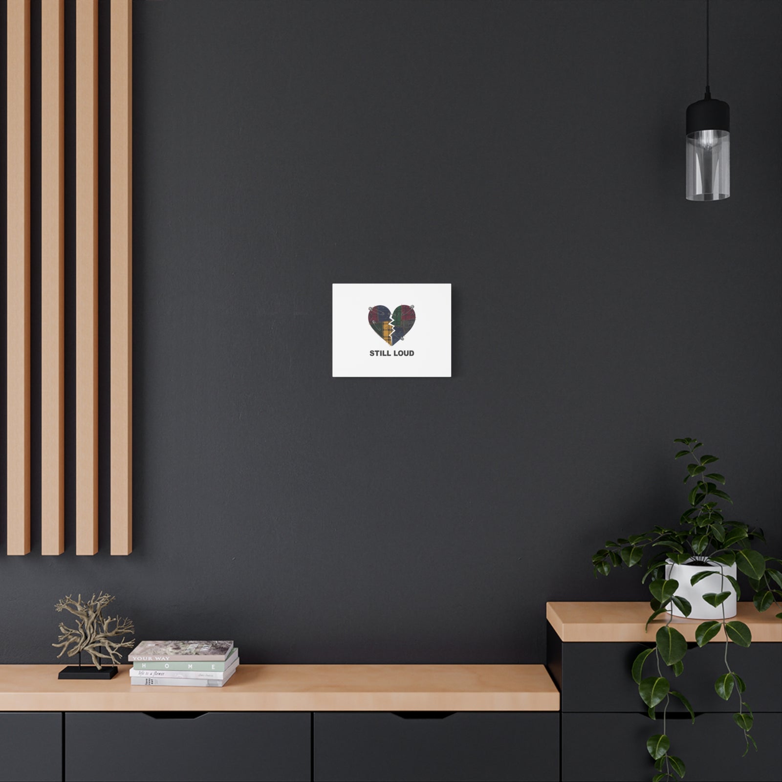Plaid Patchwork Heart Canvas | Grunge Revival 90s Punk Wall Art
