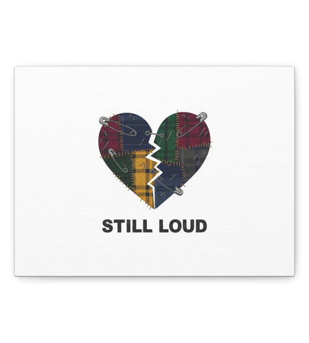 Plaid Patchwork Heart Canvas | Grunge Revival 90s Punk Wall Art
