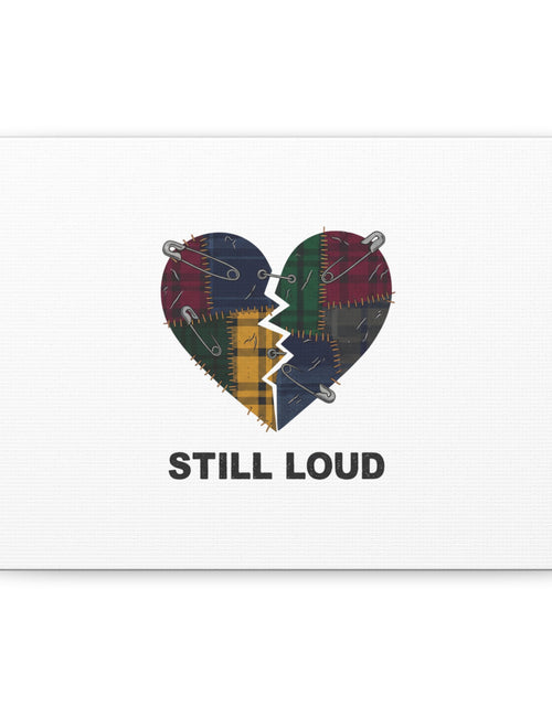 Load image into Gallery viewer, Plaid Patchwork Heart Canvas | Grunge Revival 90s Punk Wall Art
