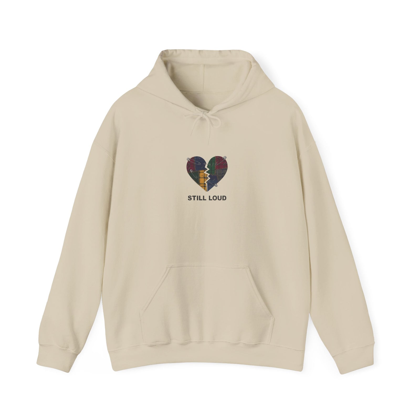 Still Loud Broken Heart Hoodie | grunge revival, plaid patchwork