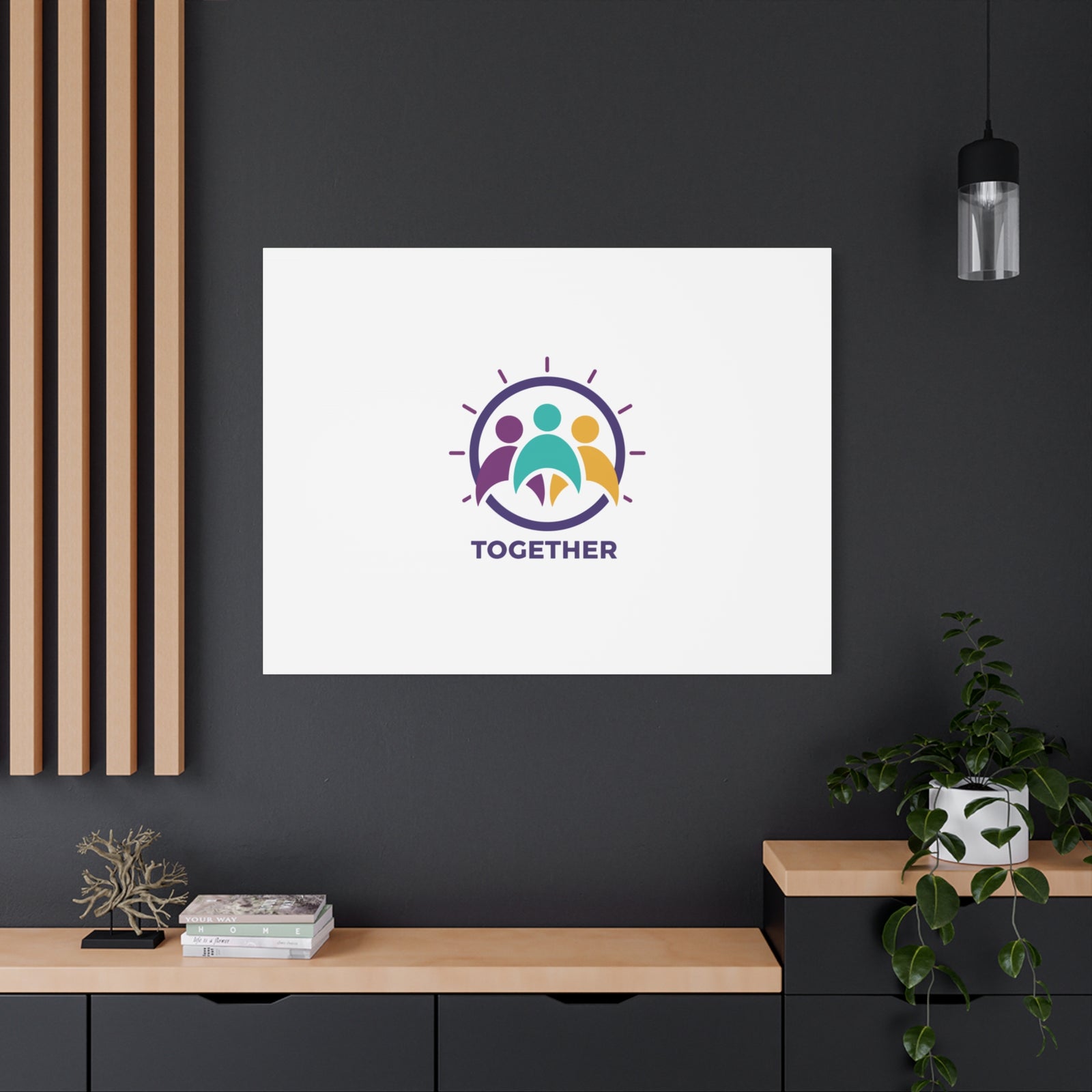 Together solidarity icon Canvas, Minimalist equality symbol, Support badge