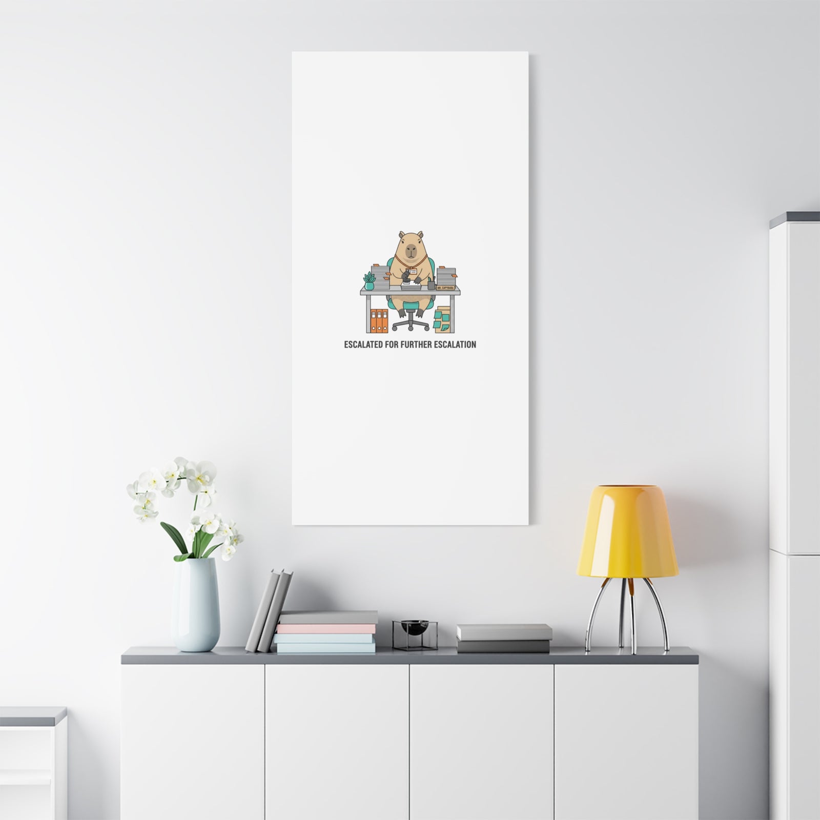 Escalated for Further Escalation Canvas | Unhinged Animal Bureaucracy, Office Animal Illustration