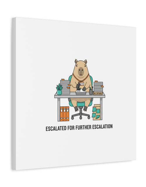 Load image into Gallery viewer, Escalated for Further Escalation Canvas | Unhinged Animal Bureaucracy, Office Animal Illustration
