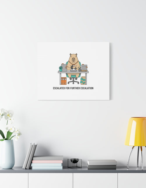 Load image into Gallery viewer, Escalated for Further Escalation Canvas | Unhinged Animal Bureaucracy, Office Animal Illustration
