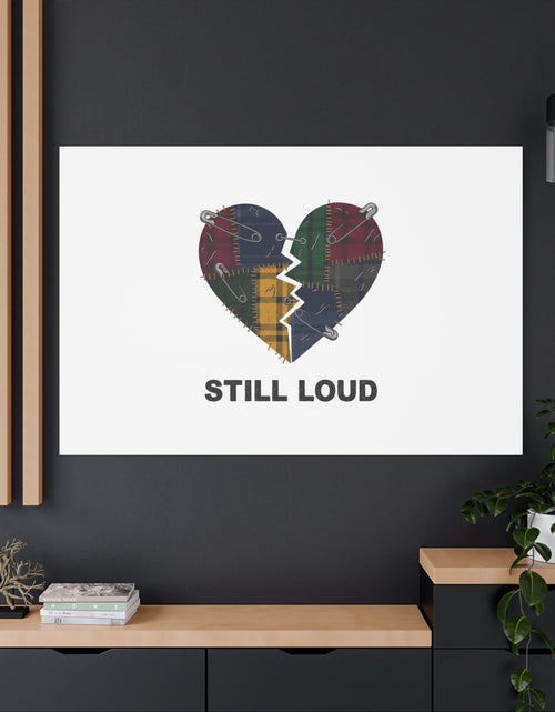 Load image into Gallery viewer, Plaid Patchwork Heart Canvas | Grunge Revival 90s Punk Wall Art
