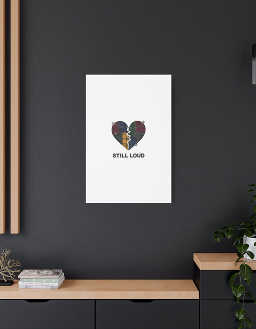 Load image into Gallery viewer, Plaid Patchwork Heart Canvas | Grunge Revival 90s Punk Wall Art

