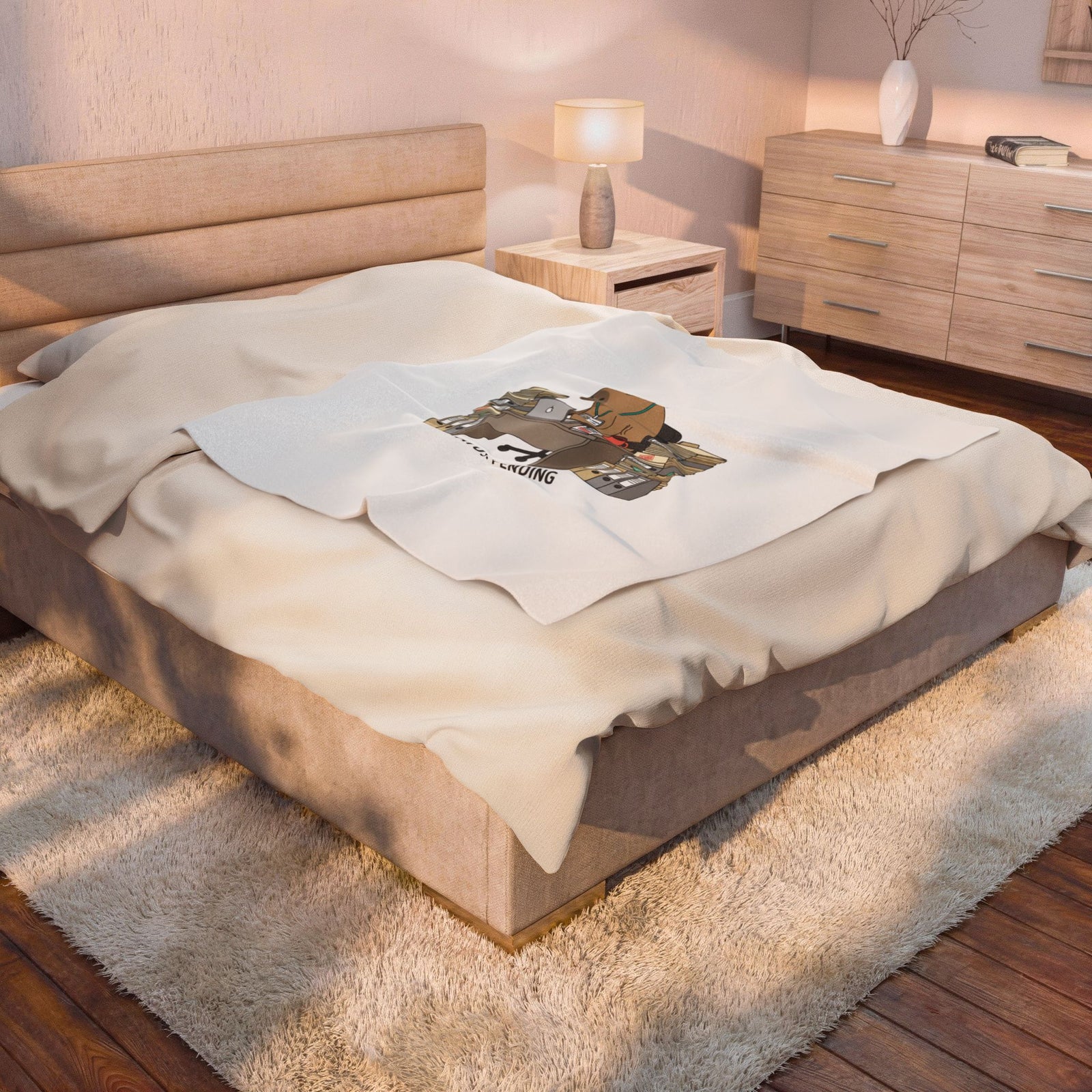 Status: Pending office capybara illustration Velveteen Plush Blanket | Unhinged Animal Bureaucracy, deadpan HR meme