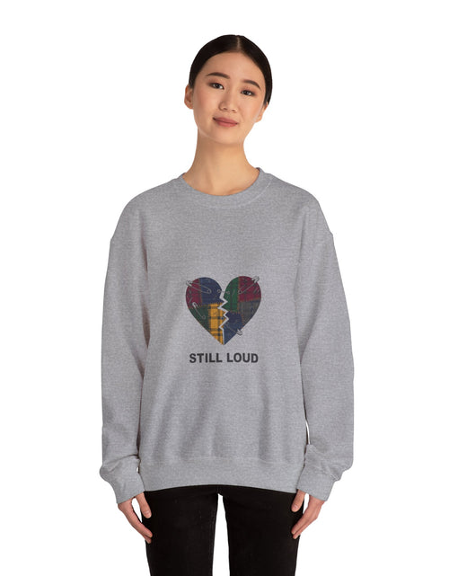 Load image into Gallery viewer, Plaid Broken Heart Crewneck Sweatshirt | Grunge Revival, 90s Flannel Aesthetic
