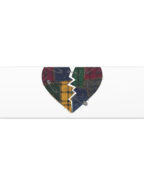 Load image into Gallery viewer, Plaid Patchwork Heart Canvas | Grunge Revival 90s Punk Wall Art
