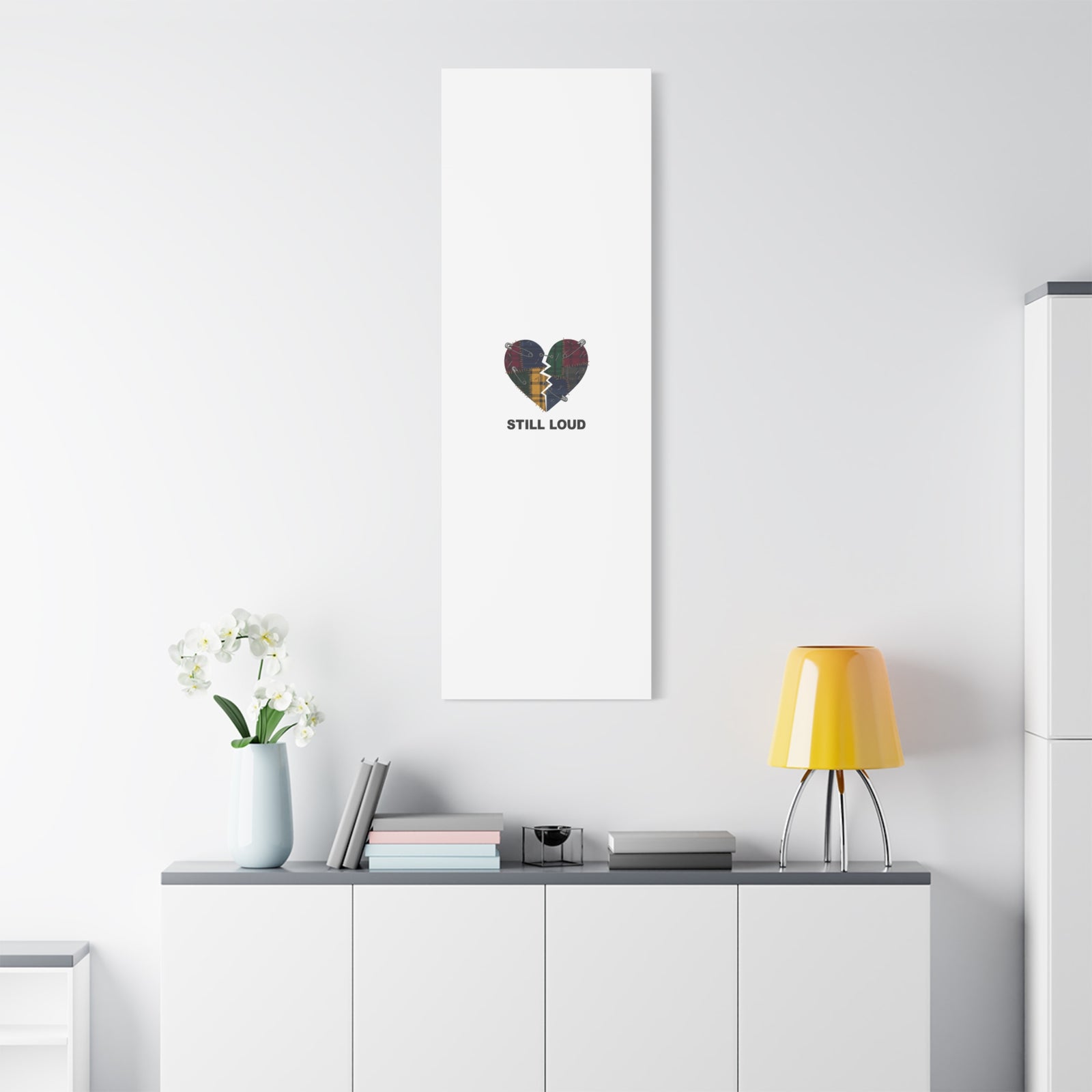 Plaid Patchwork Heart Canvas | Grunge Revival 90s Punk Wall Art