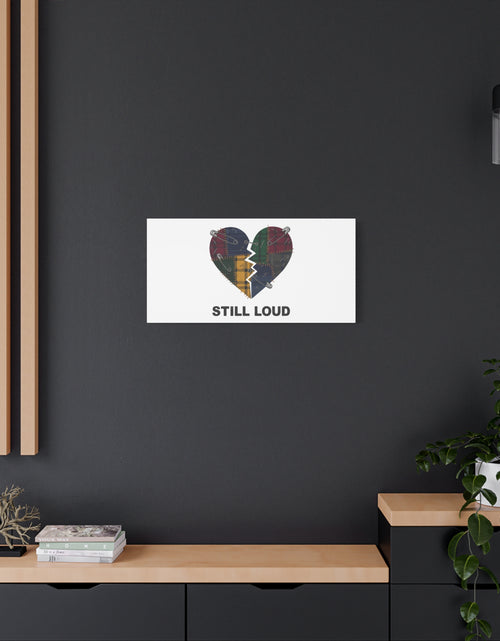 Load image into Gallery viewer, Plaid Patchwork Heart Canvas | Grunge Revival 90s Punk Wall Art
