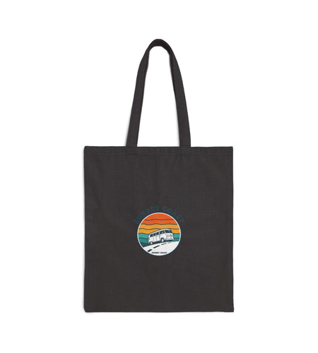 Sunset Coast Retro Surf Tote | 1970s Sunset, Vintage Palm Graphic