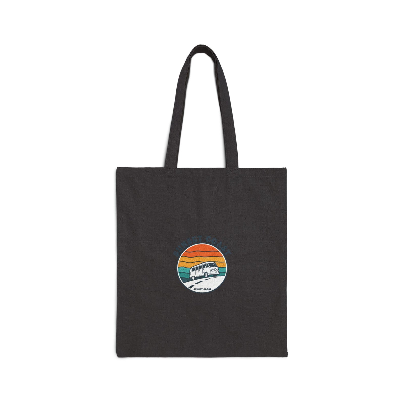 Sunset Coast Retro Surf Tote | 1970s Sunset, Vintage Palm Graphic