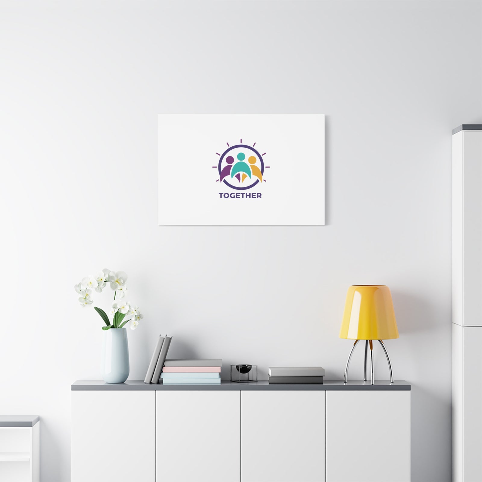 Together solidarity icon Canvas, Minimalist equality symbol, Support badge