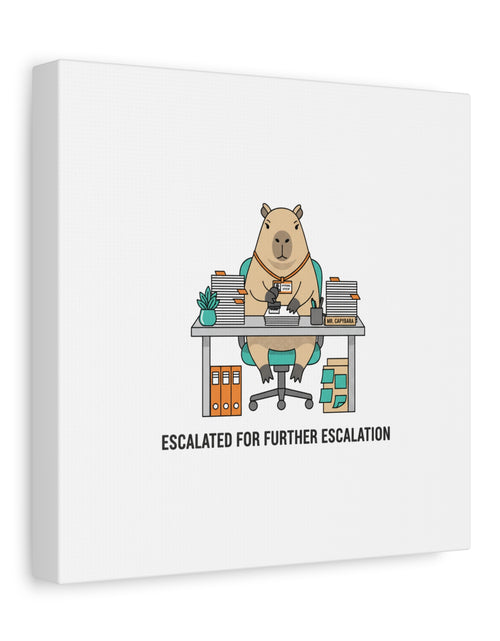 Load image into Gallery viewer, Escalated for Further Escalation Canvas | Unhinged Animal Bureaucracy, Office Animal Illustration
