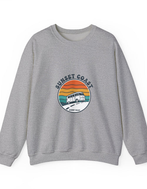 Load image into Gallery viewer, Sunset Coast VW Van Crewneck Sweatshirt | 70s Sunset Retro Surf Graphic

