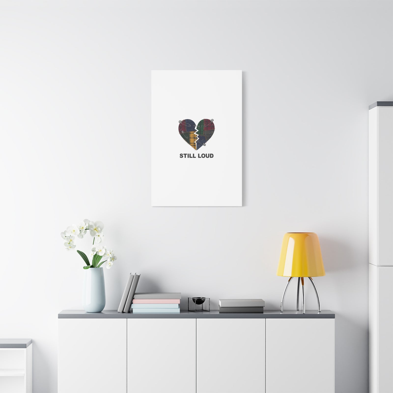 Plaid Patchwork Heart Canvas | Grunge Revival 90s Punk Wall Art