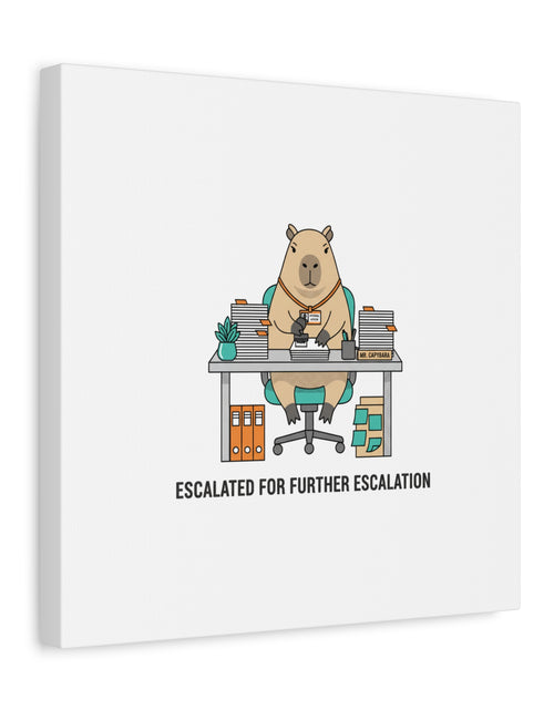 Load image into Gallery viewer, Escalated for Further Escalation Canvas | Unhinged Animal Bureaucracy, Office Animal Illustration
