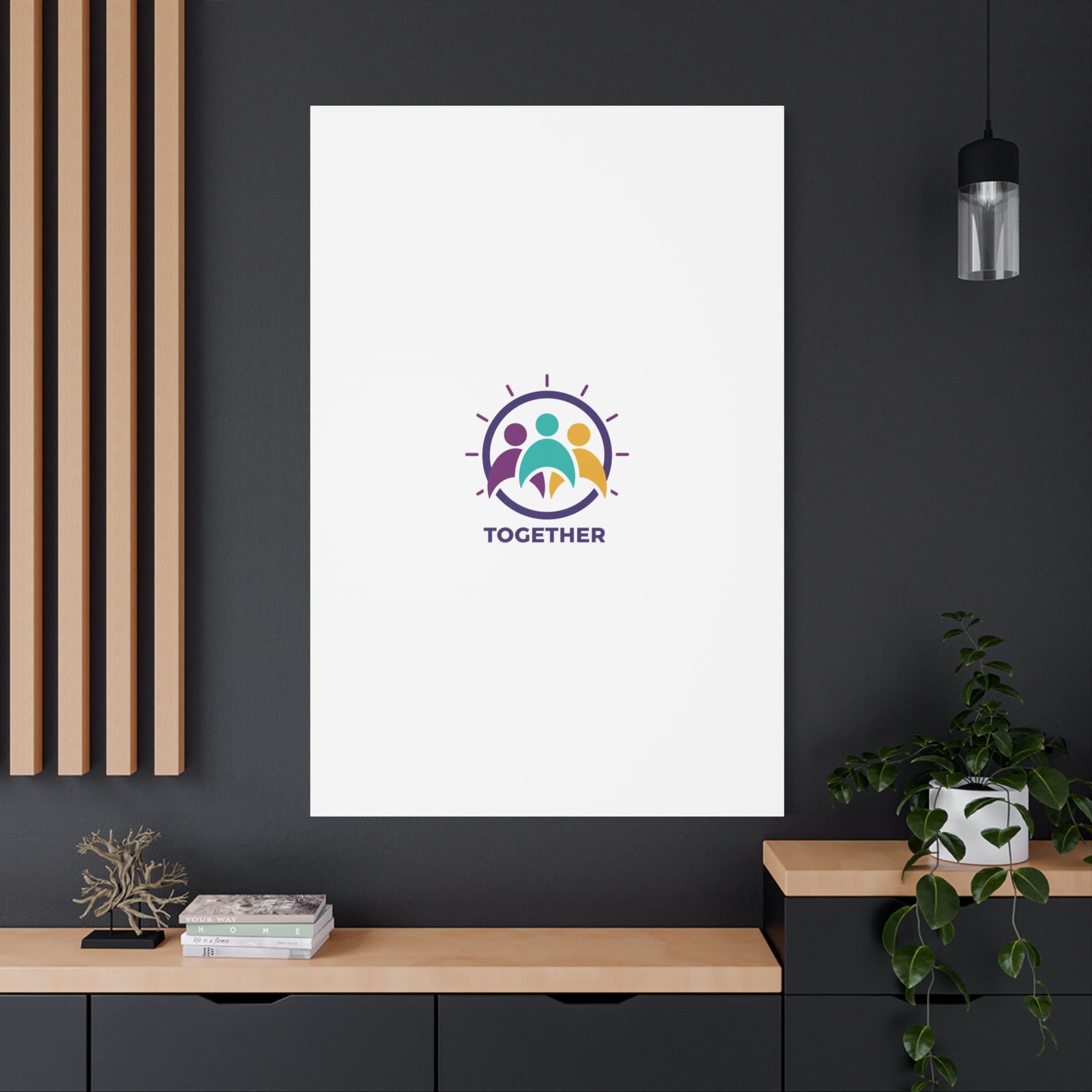 Together solidarity icon Canvas, Minimalist equality symbol, Support badge