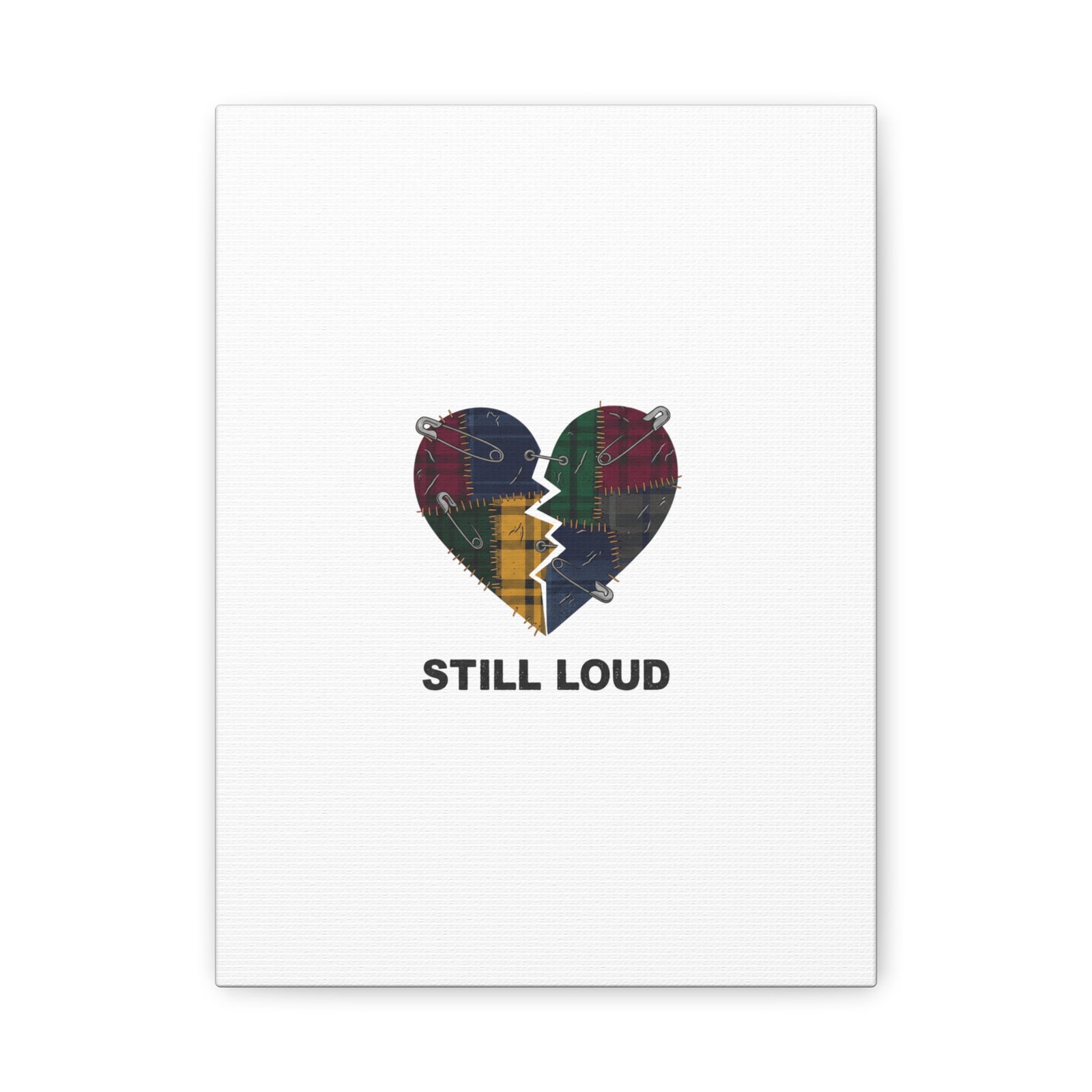 Plaid Patchwork Heart Canvas | Grunge Revival 90s Punk Wall Art