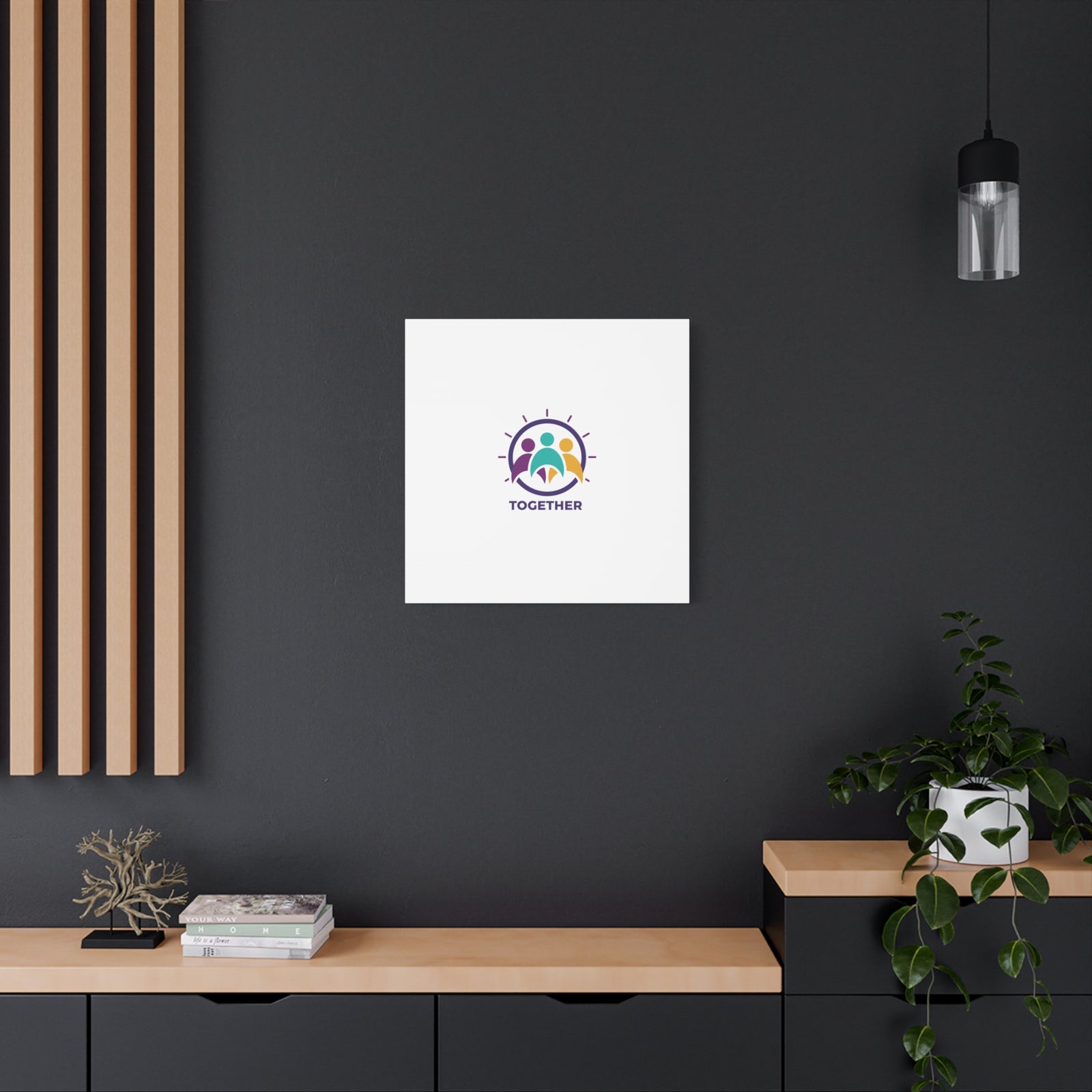 Together solidarity icon Canvas, Minimalist equality symbol, Support badge