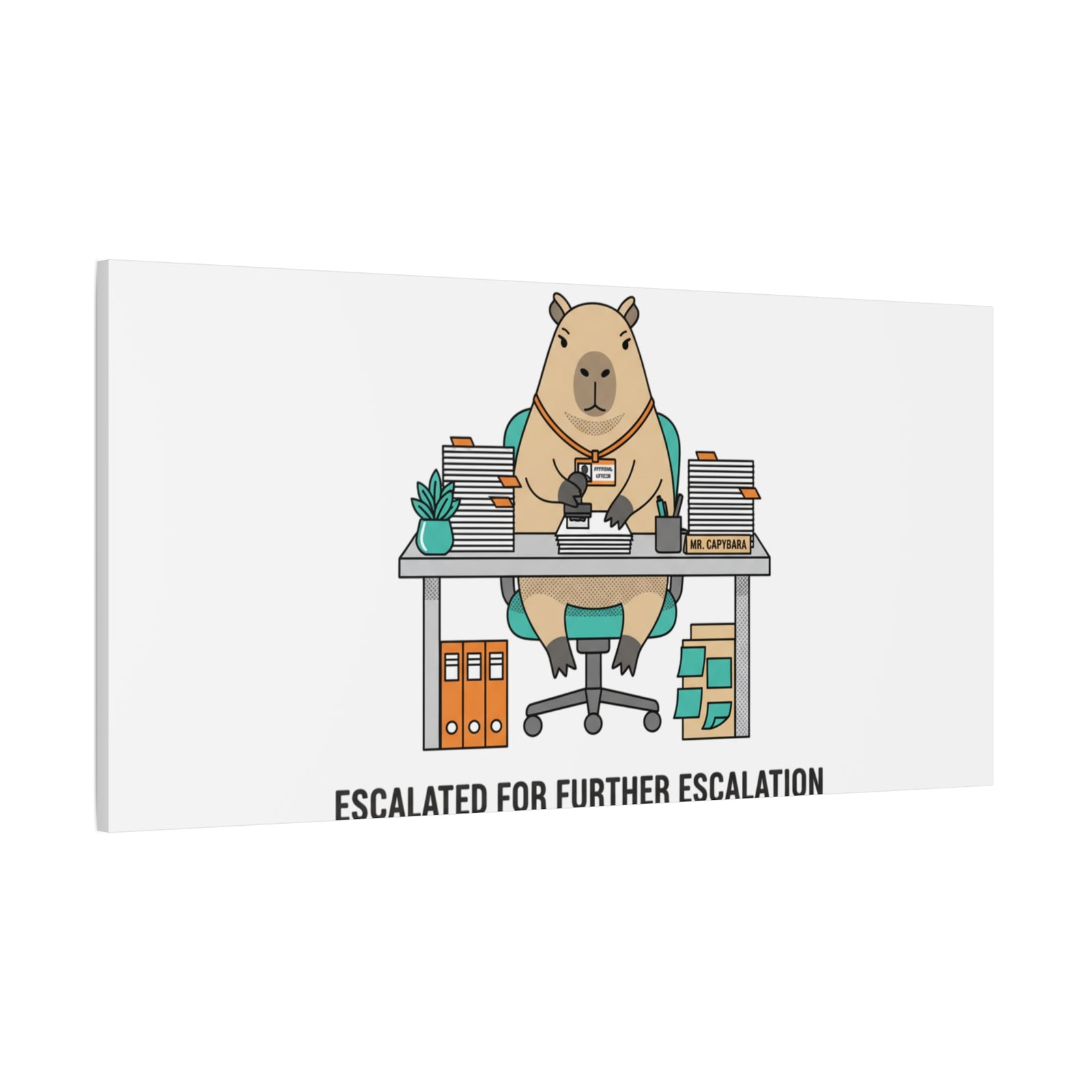 Escalated for Further Escalation Canvas | Unhinged Animal Bureaucracy, Office Animal Illustration