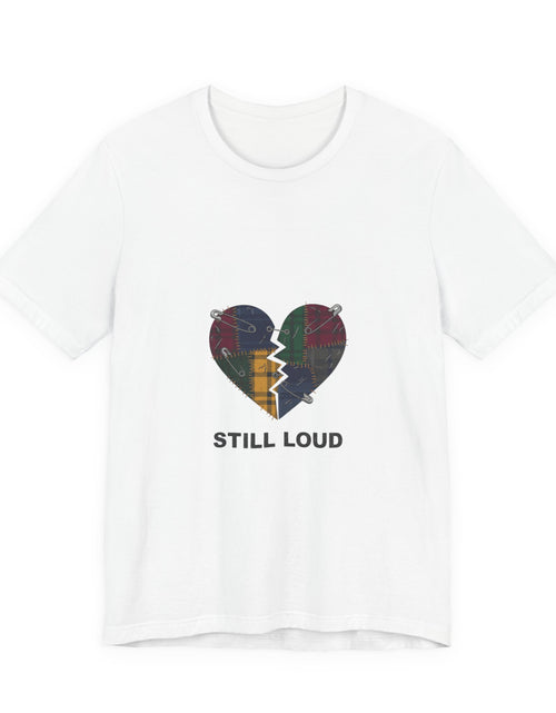 Load image into Gallery viewer, Plaid Broken Heart 'Still Loud' Tee | grunge shirt, punk graphic tee
