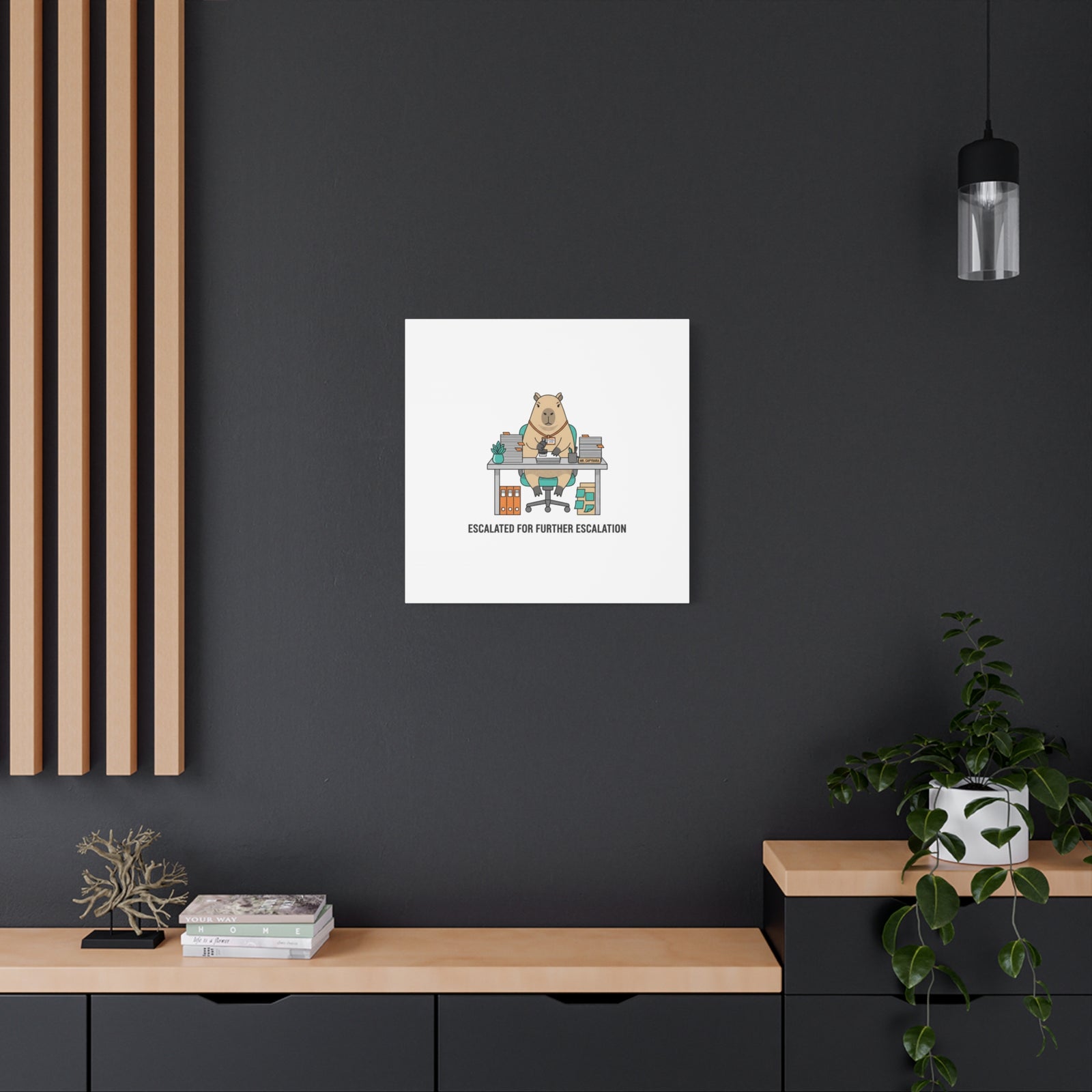 Escalated for Further Escalation Canvas | Unhinged Animal Bureaucracy, Office Animal Illustration