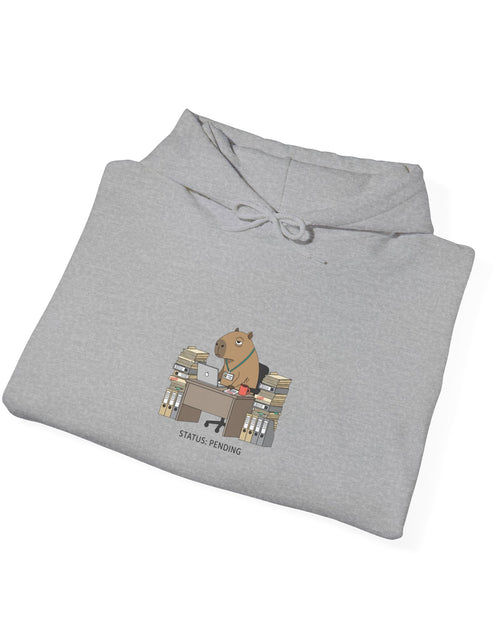 Load image into Gallery viewer, Office Raccoon HR Memo Hoodie | Unhinged Animal Bureaucracy, Adulting Animal Illustration
