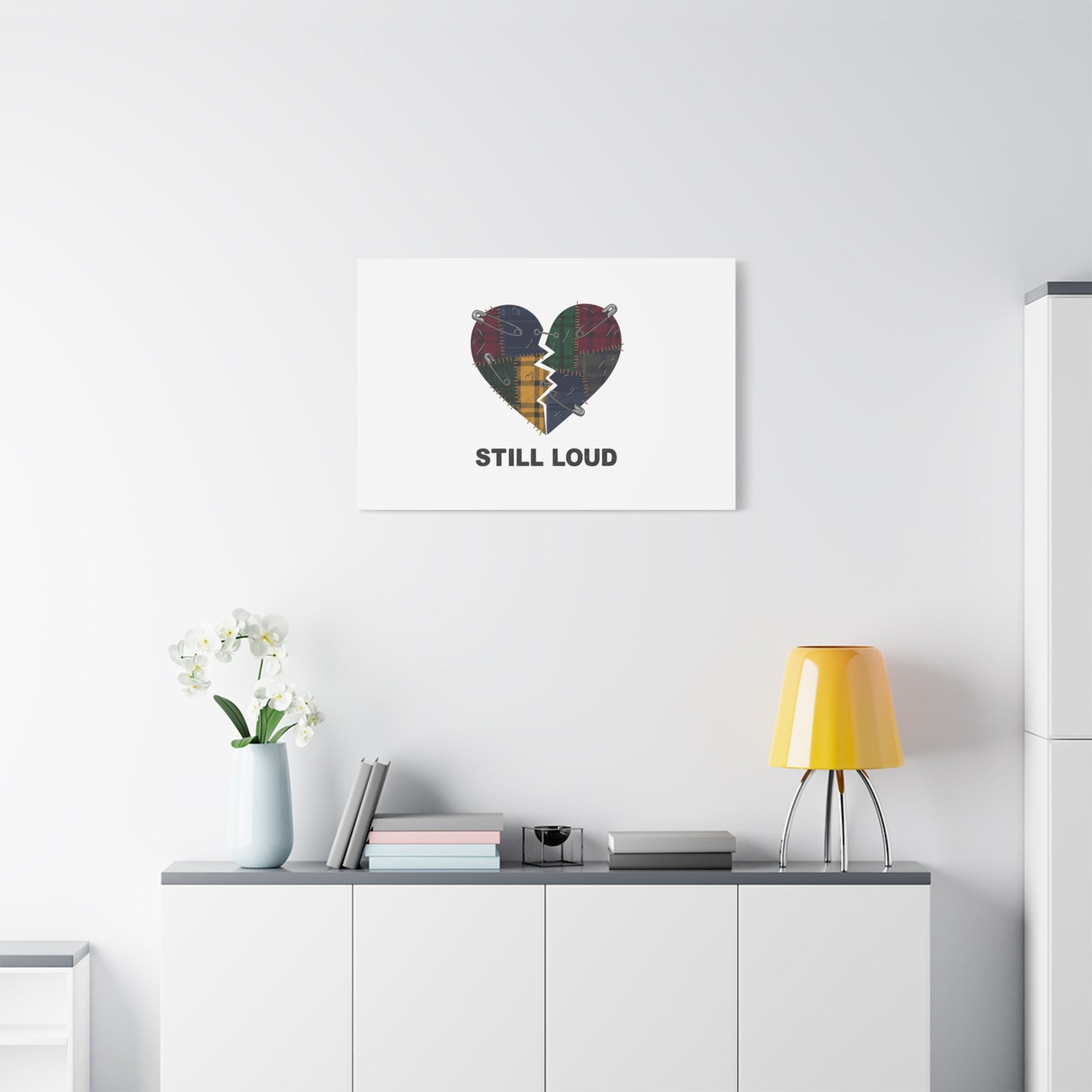 Plaid Patchwork Heart Canvas | Grunge Revival 90s Punk Wall Art