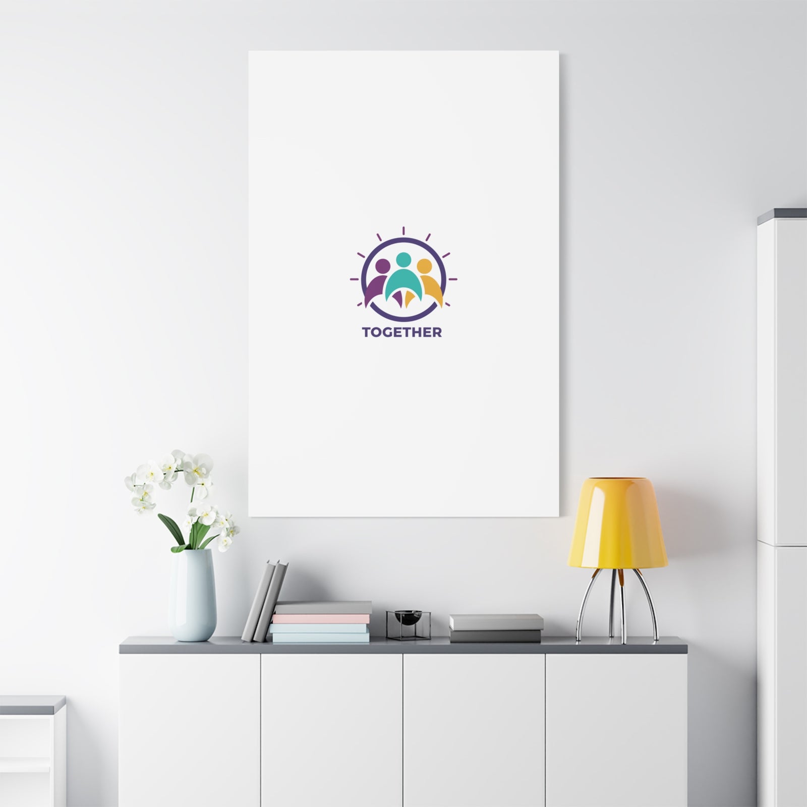 Together solidarity icon Canvas, Minimalist equality symbol, Support badge