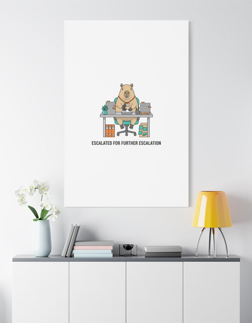 Load image into Gallery viewer, Escalated for Further Escalation Canvas | Unhinged Animal Bureaucracy, Office Animal Illustration

