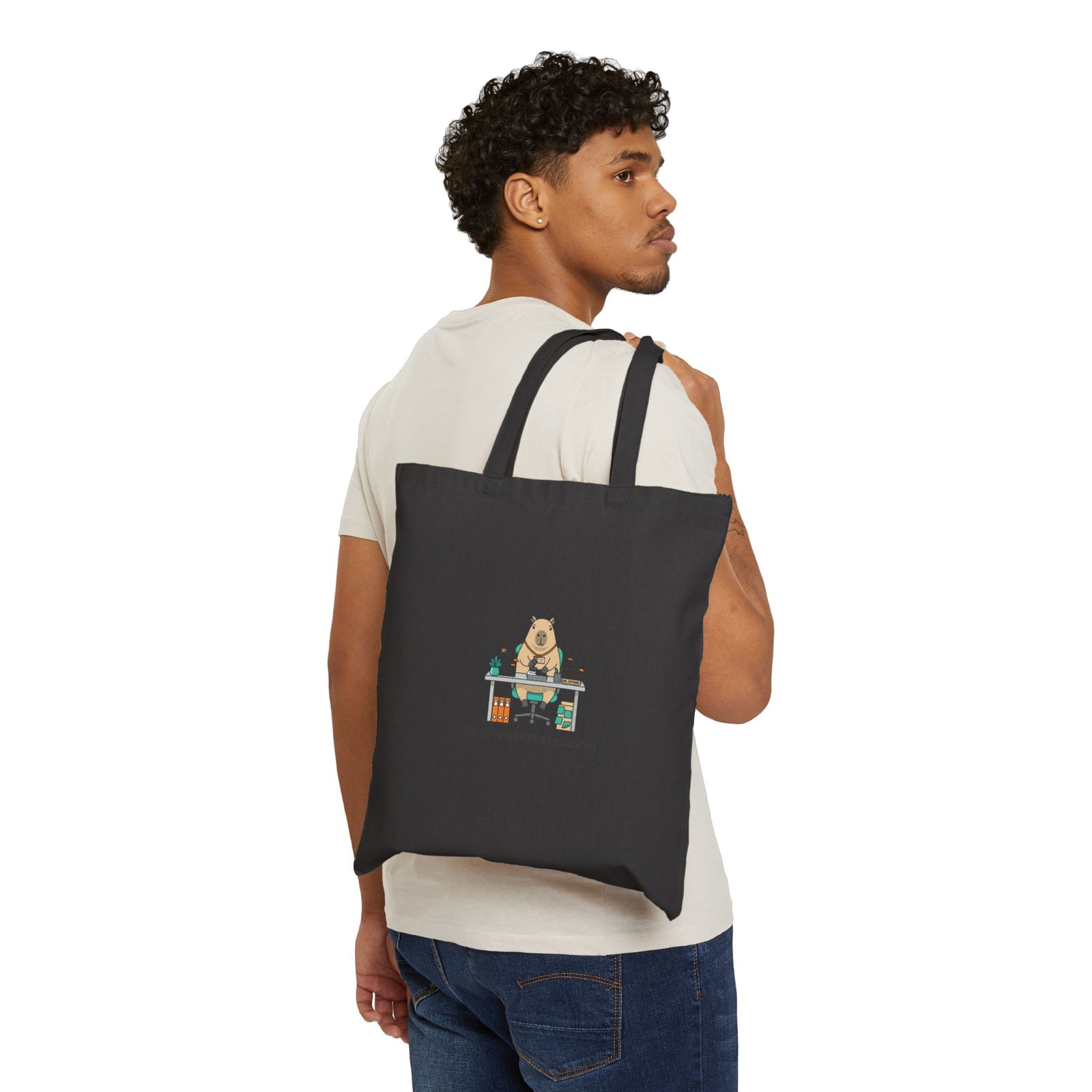 Bear Office Worker Tote, Unhinged Animal Bureaucracy, Deadpan Work Humor