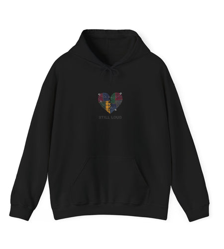 Still Loud Broken Heart Hoodie | grunge revival, plaid patchwork