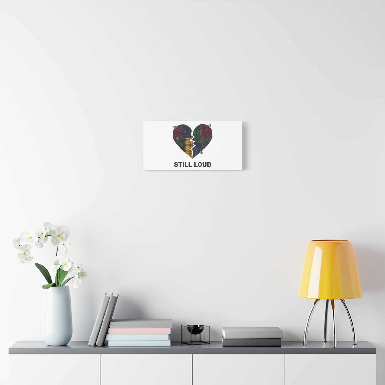 Plaid Patchwork Heart Canvas | Grunge Revival 90s Punk Wall Art