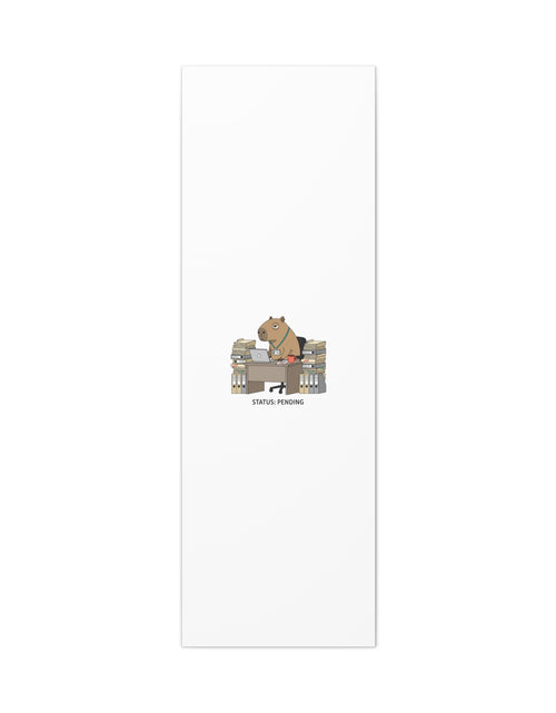 Load image into Gallery viewer, Status: Pending office capybara illustration Canvas | Unhinged Animal Bureaucracy, adulting animal art
