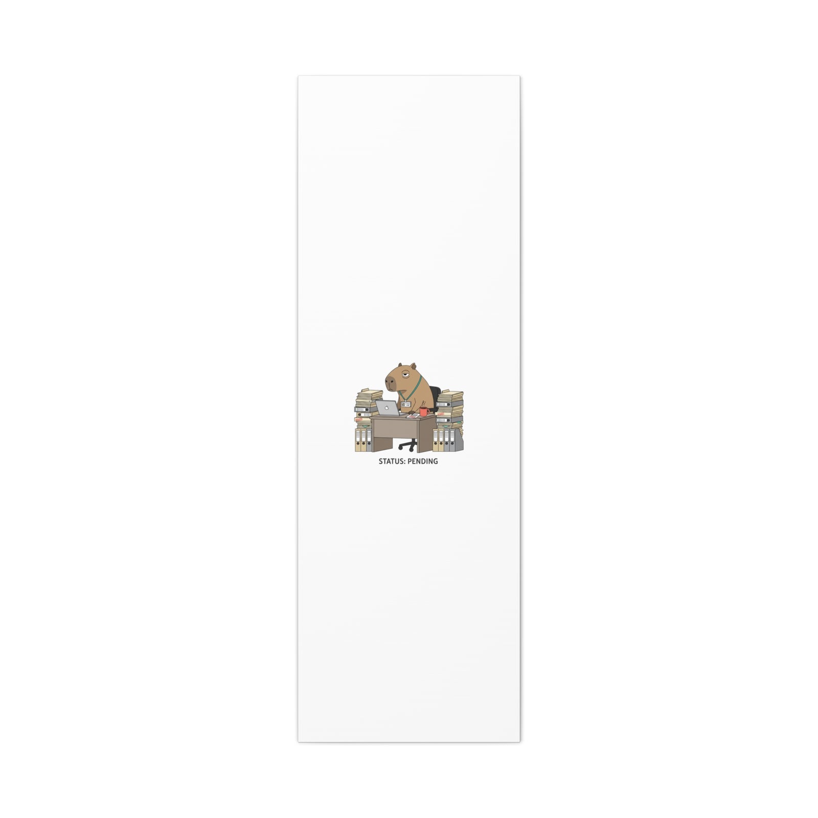 Status: Pending office capybara illustration Canvas | Unhinged Animal Bureaucracy, adulting animal art