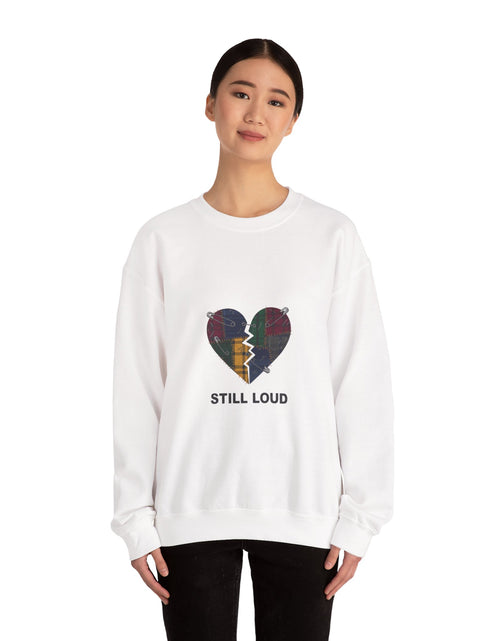 Load image into Gallery viewer, Plaid Broken Heart Crewneck Sweatshirt | Grunge Revival, 90s Flannel Aesthetic
